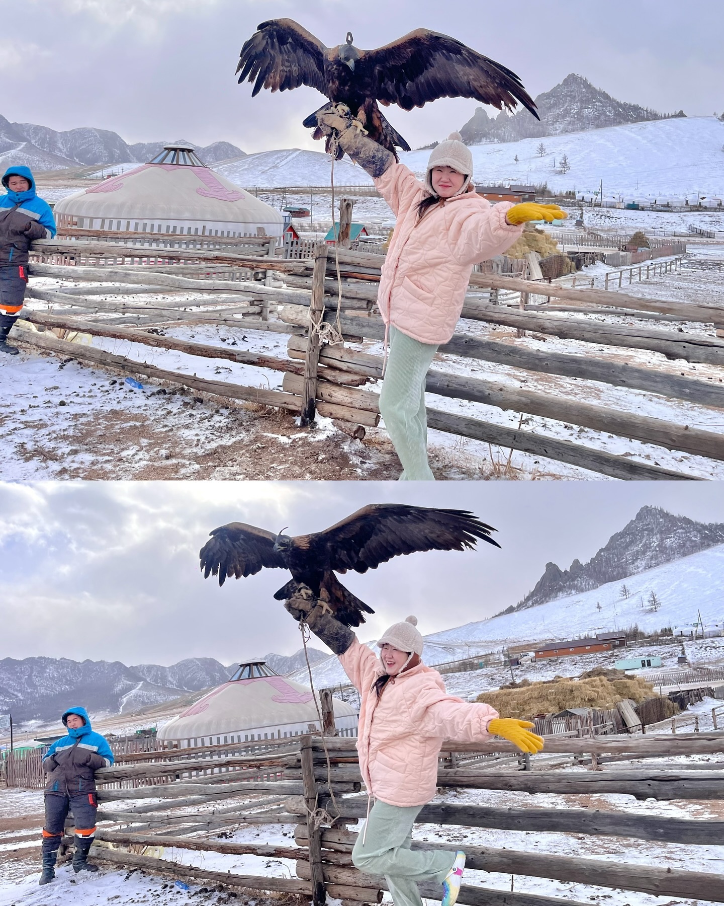 독수리를 언제 내가 들어보겠니~!!
근데 독수리 무겁다며??! 너무 가벼워서 당황했네 😳
몽골전통의상도 입고 싶었는데 나말곤 아무도 신청안해서 
강제취소 당함ㅋㅋ 왜 아무도 안해왜!!!

#몽골여행 #겨울몽골 #11월몽골 #몽골 #mongolia