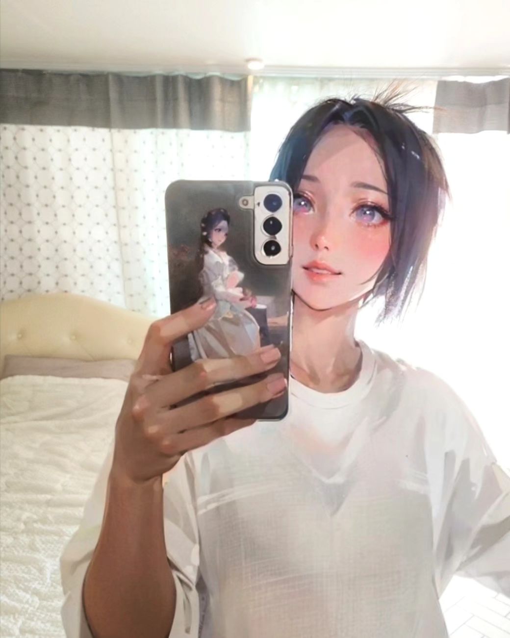 ㅡ
애니 여주같은 ai캐릭터 너무 예쁘자나
현실에선 불가능한 눈크기에 턱선😂
살 빼야겠돠.......😆
햇살덕에 뽀샤시한 후광 효과👏

금요일 밤 멋지고 아름답게 보내세요🍁

#오늘아님 #ai캐릭터 #거울셀카