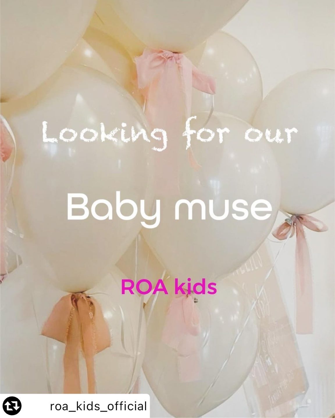 용용이가 이뿌게 입어볼게요!✨
#리그램 - roa_kids_official by get_multi_repost
ROA kids🍑

안녕하세요~로아키즈 두번째 뮤즈찾기!!✨🤩⭐️
이번에는 좀더 아가아가한 
키 63cm~70cm 베이비 뮤즈를 찾아요. 👶🏼🐣
***(쌍둥이 아가들도 환영이에요 😍😍)
로아키즈에 봄, 여름 상품들을 입어보시고 각자의 개성에 따라 잘 표현해 주시면, 누구든 지원 가능합니다.
(sns 활동을 활발하게 하는분 적극 지원 부탁드려요🫶🏻) 
뮤즈 선정 후 어울리는 옷으로 보내드릴게요😉

⭐️참여방법⭐️
1. roa_kids_official 팔로우
2. 해당피드 본인계정 스토리공유&리그램(필수)
3. 로아키즈 게시물 좋아요&저장(많이 꾸욱👈🏻)
4. 아가의 키와 함께(63cm-70cm)참여완료 댓글**적어주시면 끝!! 🙌🏻

🍑활동내용 : 로아키즈 옷을 예쁘게 입어주시고 인  증샷 찍어 올려주시면 됩니다. 
🍑제품 수령 후 일주일 이내, 피드&릴스(토탈3회)
꼭 지켜주세요~🩷
사진 많지 않아도 예쁜거 한두장이면 되요😉

🍑이벤트 기간 : 4/15(월)~4/22(월)
🍑발표 : 4/23(화) 저녁 10시 

많은 참여 부탁드려요🙌🏻❤️