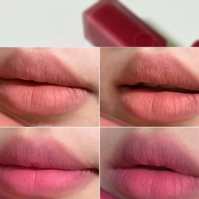 연꽃뷰티🪷 on Instagram: "#내돈내산후기 #롬앤블러퍼지틴트 🎀 2호 #로지엔탈 살짝 톤 다운 되어 무드가 담긴 장밋빛 mlbb 컬러로 안쪽 그라데이션 립으로 최적 ! 🎀 12호 #웜밍업 부드럽게 입