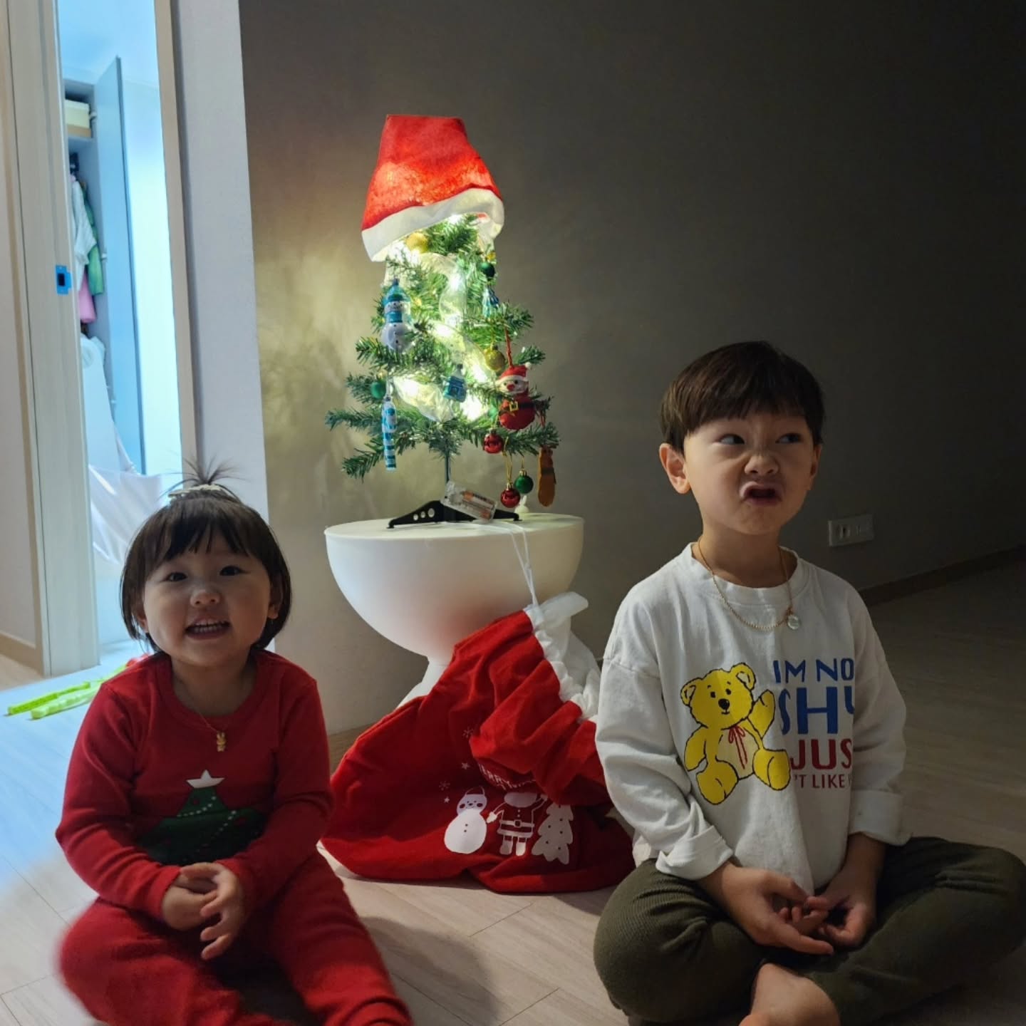 #짱시우윤아ෆ 

우리 아가들의 첫 트리,,
윤아가 어려서 하지말까... 하다가 작은걸로🎄
시우가 직접고른 오너먼트｡·͜·｡

산타할아버지가 어떤 선물을 주실까,, 귀염둥이들🎅