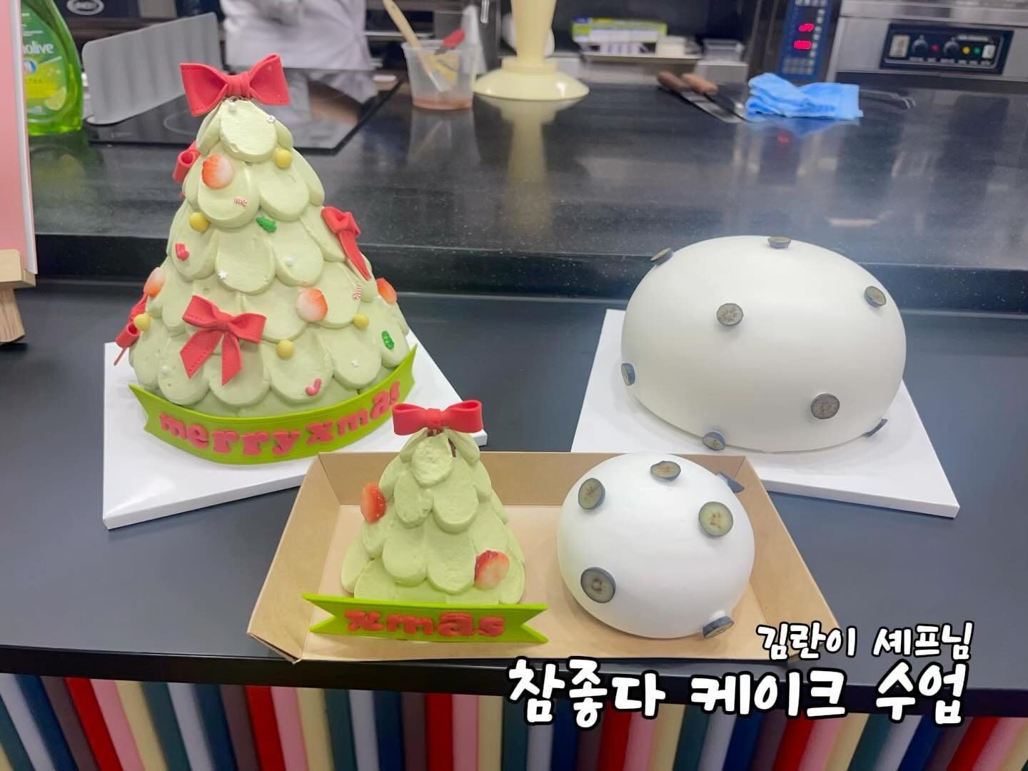 -
오늘의 #베이킹세미나 #베이킹클래스 
-
어제는 SIB선인에서 진행된 ❝  참좋다 케이크 수업 ❞ 책을 출간하신 
김란이 셰프님 베이킹 세미나 참석을 했어요! 👍👍
베이킹세미나도 참석하고, SIB구경까지 한번에 할수있어서 더좋았던,,♥️

김란이셰프님께서 총 3가지 케이크 만드는 시연을 해주셨는데요 !
[🎂크리스마스케이크 하프케이크 블루베리돔케이크🫐 ]

❝  참좋다 케이크 수업 ❞ 책은 케이크에 핵심인
제누와즈부터 〰️ 크림과 기본 아이싱, 입체 아이싱 노하우까지
테크닉을 배우러 갔는데 감탄에 연속이였어요,,, 와진짜 셰프님 찐이세요♥️

특히 돔형 입체아이싱 하시는데 맨앞에서 보는데도 와〰😮️
와 와〰️〰️ 밖에 안나오더라구요 !
너무 너무 잘하셔서 저는 케이크도 공부해보고 싶었는데
크리스마스때 한번 도전해볼까 합니다😍

아차차,!!! 사진에 보이는 미니케이크2종 보셨어요?🥹
셰프님이 새벽부터 준비해주신 케이크2종이에요ㅠㅠㅠㅠ 너무감동💗
너무 귀엽고이뻐서 먹기가 아깝더라구요 ! 
셰프님이 직접 포장까지 해주셔서 집에 잘 가지고와서
아윤이랑 동생이랑 같이 먹었는데 아윤이랑 동생이 흡입했다는 이야기ㅋㅋㅋ
제누와즈부터 크림까지 전부완벽하니까! 이거 넘맛있어용 미쵸요진짜

♥️ 울님들 참좋다케이크 꼭꼭 드셔보세요 ♥️

ㅡㅡㅡㅡㅡㅡㅡㅡㅡㅡㅡㅡㅡㅡㅡㅡㅡㅡㅡㅡㅡㅡㅡㅡㅡㅡㅡㅡㅡ
셰프님께서 이야기해주신 조밀한 크림휘핑방법, 샌딩 7시방향부터 시작! 
손에 힘빼고, 띠지로 위아래 중간까지 잡는법 잘 기억해두고 
아이싱 잘해볼게요 꿀팁 너무 감사합니다🫶🏻
어제 너무 수고많으셨어요 ! 
ㅡㅡㅡㅡㅡㅡㅡㅡㅡㅡㅡㅡㅡㅡㅡㅡㅡㅡㅡㅡㅡㅡㅡㅡㅡㅡㅡㅡㅡ

김란이셰프님에 케이크레시피와 디자인은
비타북스 출판사 ❝  참좋다 케이크 수업 ❞ 책을 통해
더 다양한 레시피를 만나볼수 있으니 많은관심 부탁드려요♥️

케이크수업 및 베이킹클래스 cake_chamjota2017 
참좋다케이크수업 책 구입문의는 vitabooks_official 
바닐라빈, 펠클린초콜릿, 칸디아버터,생크림 문의는 sib_sunin 

#참좋다케이크수업 #김란이셰프 #비타북스 #SIB #선인 #베이킹수업 #원데이클래스 #베이킹클래스추천 #케이크맛집 #케이크수업 #크리스마스케이크
