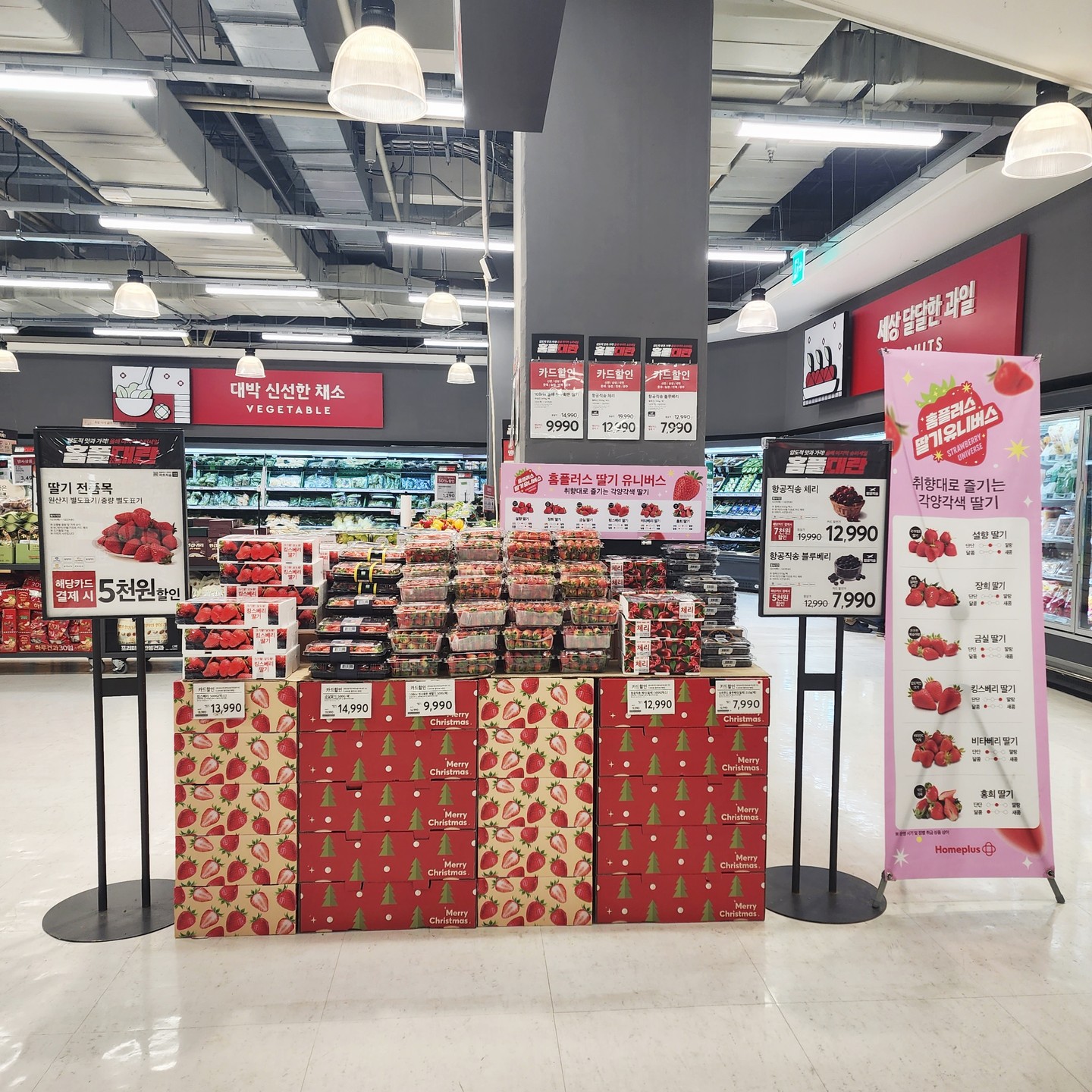 #광고 homeplus_life

반값, 1+1부터 
최대80% 창고대방출까지 
역대급 연말 홈플대란 행사가
진행되고 있는데요

이제 벌써 마지막 주차 
행사만 남았답니다!!
마지막 주차 행사기간 : 12/21(목) ~ 12/27(수)

(1) 레드킹크랩 2kg/2.4kg 내외 50%할인 159,000원/189,000원 *12/21(목) ~ 12/25(월) (7대카드 결제 시, 무료 찜 서비스)
(2) 10Brix 제주 밀감 1.3kg 50%할인 4,990원 (7대카드 결제 시)
(3) 딸기 전품목 5.000원 할인 (7대카드 결제 시)
(4) 농협안심한우 전품목 최대 50%할인 (멤버특가)
(5) 캐나다산 보먹돼 삼겹살/목심 100g 50%할인 1,150원 *12/22(금) ~ 12/25(월) (7대카드 결제 시, 온라인 제외)
(6) 미국산 프라임 척아이롤 100g 40%할인 2,220원 (멤버특가)
(7) 미국산 초이스 부채살 100g 50%할인 2,190원 (멤버특가)
(8) 호주청정우 안심 100g 50%할인 3,990원 (멤버특가, 온라인 제외)
(9) 자숙 랍스터 500g 내외 50%할인 12,950원 (멤버특가)
(11) 당당 두마리 옛날통닭 4천원 할인 9,990원 *12/23(토) ~ 12/25(월) (멤버특가, 온라인 제외)
(12) 눈사람 치즈케이크 15%할인 22,860원 (멤버특가) / 
몽블랑제 크리스마스 케이크 15% 할인 ~12/25(월)까지 (멤버특가)
(13) 파스타면/소스 80여종 1+1 *12/21(목) ~ 12/24(일)
(14) 스낵/비스킷/에너지바 40여종 1+1
(15) 완구/크리스마스 트리·소품 7대카드 6만원 이상 결제 시 1만원 상품권 증정 *12/21(목) ~ 12/27(수)

이 외에도📌

(1) 항공직송 블루베리 5천원 할인 7,990원 (7대카드 결제 시)
(2) 항공직송 체리 7천원 할인 12,990원 (7대카드 결제 시)
(3) 고백스시 모둠초밥 40입 3천원 할인 19,990원 (멤버특가, 온라인 제외)
(4) CJ/풀무원 피자 8종 1+1 각 9,990원
(5) 치킨너겟/윙/텐더 9종 1+1
(6) 맘란 1등급 특란 30구 3천원 할인 7,990원 *12/22(금) ~ 12/25(월) (7대카드 결제 시)
(7) 블랙타이거새우 50%할인 마리당 890원 / 흰다리새우 50%할인 마리당 250원 (멤버특가)
(8) 신선농장 15Brix 샤인머스캣 1.5kg 2천원 할인 17,990원 (7대카드 결제 시) 
(9) 키위 전품목 5천원 할인 (7대카드 결제 시)
(10) 냉동새우 6종 50% 할인 (멤버특가)
(11) CJ/동원/해태 만두 7종 1+1
(12) 치즈/버터 200여종 1+1 *12/22(금) ~ 12/23(토)

올해 마지막 슈퍼세일 연말 홈플대란이 
이제 마지막 주차로 접어든 만큼 
저렴하게 장 볼수 있는 기회 놓치지 말자구요 ~

조기 품절 가능한 상품들도 많으니깐
빠르게 방문해서 담아오세요~🛒

그리고, 장보면서 혜택받을 수 있는 스탬프 이벤트도 놓치지 마세요~
12/27(수)까지 홈플러스 마트/온라인/몰/익스프레스, 결제금액 3만원당 스탬프 1개 지급 (1일 최대 3개)
 ▶ 스탬프 2개 : 마트/몰/익스프레스 2천원 할인쿠폰 (3만원 이상 결제 시 사용 가능)
 ▶ 스탬프 4개 : 마트/몰/익스프레스 5천원 할인쿠폰 (5만원 이상 결제 시 사용 가능)
 ▶ 스탬프 6개 : 온라인(마트직송) 5천원 할인쿠폰 (8만원 이상 결제 시 사용 가능)
 ▶ 스탬프 8개 : 신라면(5입) 무료 교환권 (마트/익스프레스에서 교환 가능)
 ▶ 스탬프 10개 : 마트/몰/익스프레스 5천원 할인쿠폰 (1만원 이상 결제 시 사용 가능)

#홈플러스 #홈플러스연말홈플대란 #홈플러스세일 #홈플러스할인 #홈파티 #연말홈파티 #킹크랩할인 #딸기할인 #밀감할인 #보먹돼할인 #한우할인 #농협안심한우 #케이크할인 #홈플대란 #할인 #반값 #반값쇼핑 #마트 #마트할인 #장보기할인혜택 #마트장보기 #연말세일 #연말음식 #홈파티음식 #홈파티재료 #연말장보기 #연말할인

✔️본 포스팅은 홈플러스로 부터 제품을 지원받아 작성된 컨텐츠입니다.