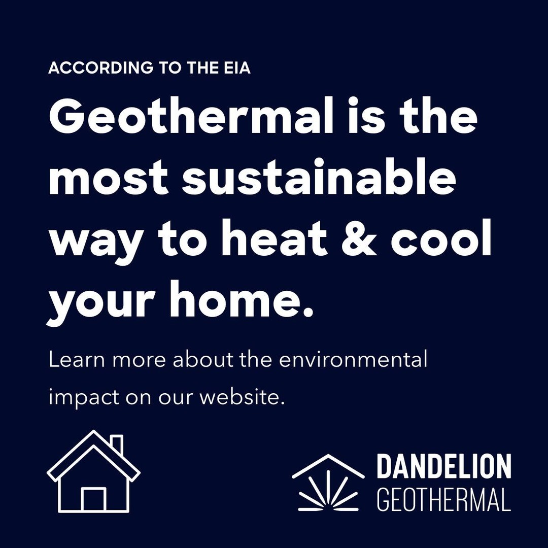 According to the EIA (Energy Information Administration) the most sustainable / environmentally friendly way to heat & cool your home is with a geothermal / ground source heat pump.

This is because a geothermal heating & cooling system uses the ground's constant temperature of ~50° as a baseline temperature to heat your home from in the winter, and is able to dump the excess heat from your home to the ground in the summer.

Click the link in our bio to learn more about the environmental impact.