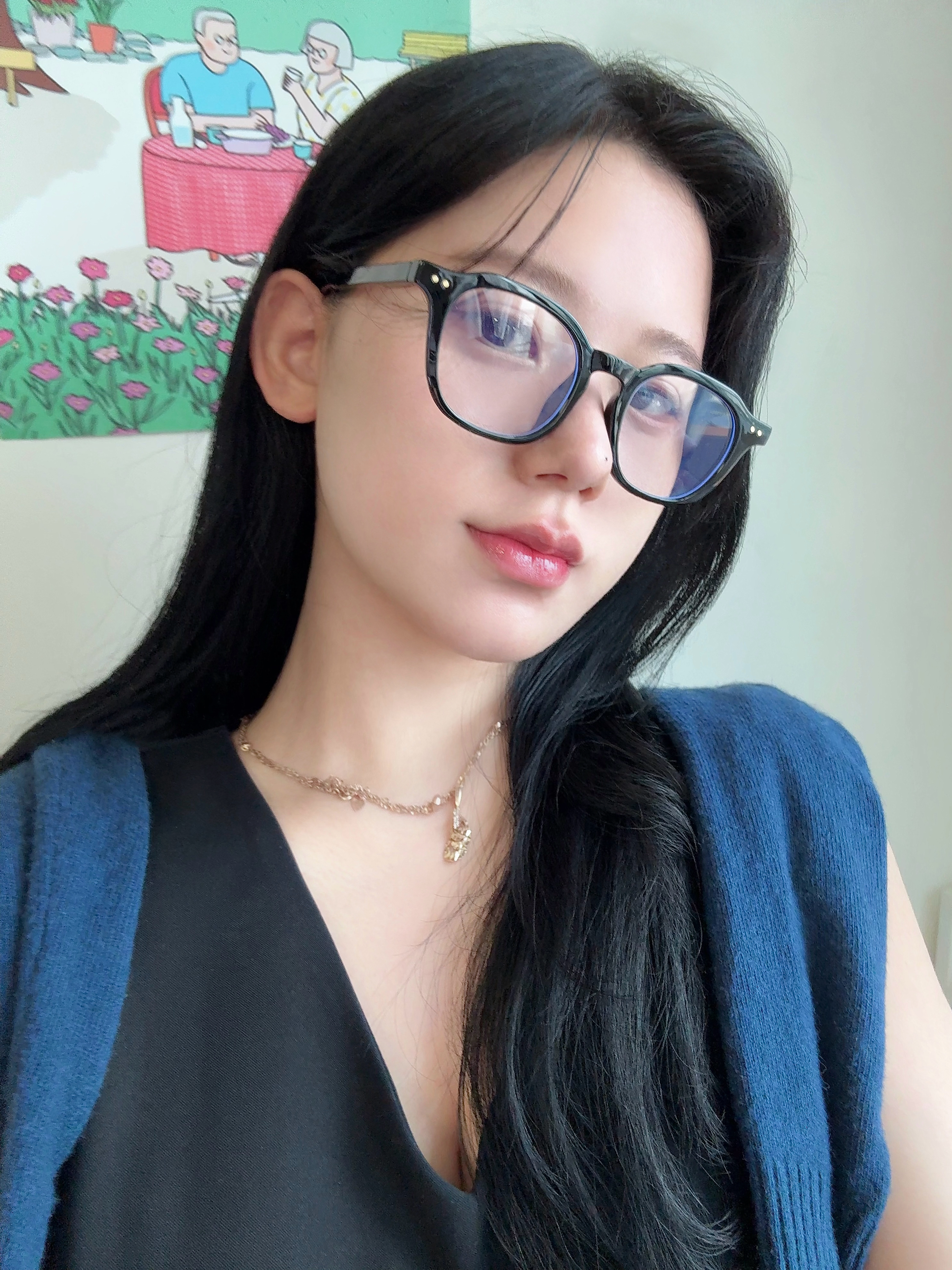 [SeeChic] 베이직 골드 메탈 뿔테 안경
