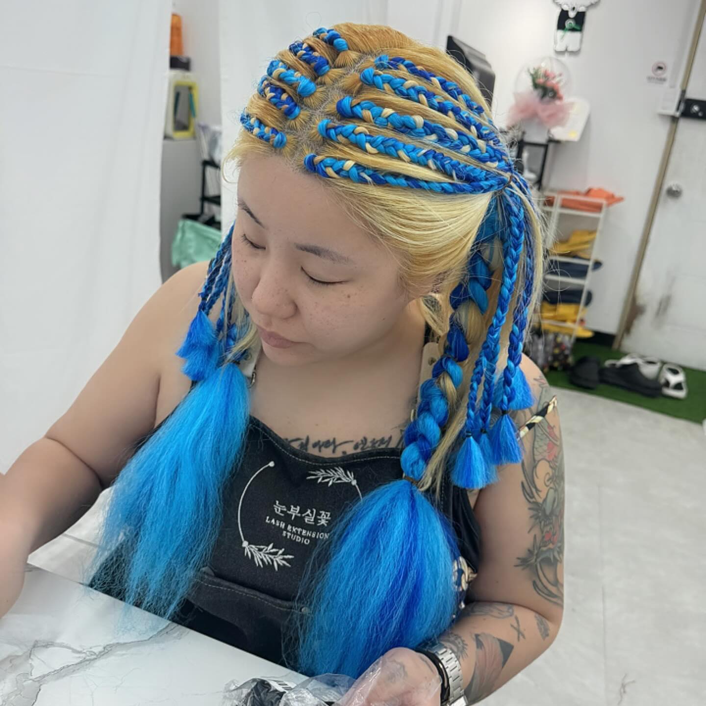 더 화려하게!!!!?????💙 #브레이즈 #특수머리 #braids