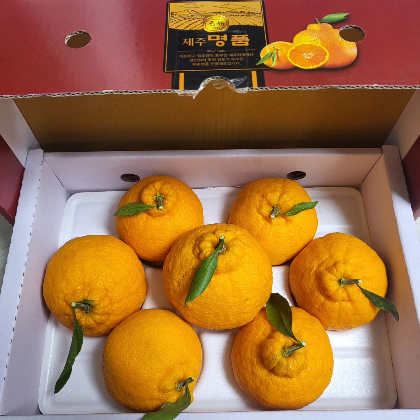 믿고먹는과일#인하네#제주한라봉 🍊
입안에넣자마자새콤달달한 과즙이팡팡
엄청커서반만먹어도배뷸배뷸 
이번설날선물은이걸로정햇다🤗