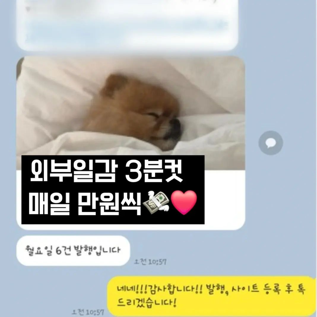 부가수익도 매일❤️

돈 내고 일감 선착순?🙅‍♀️

띄부일감 맘껏
외부일감 맘껏

# 부업이란 이런 거✨️