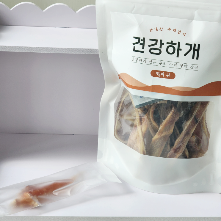 무방부제 반려견 수제간식 강아지들이 좋아하는 영양간식 돼지귀 추천 '견강하개'