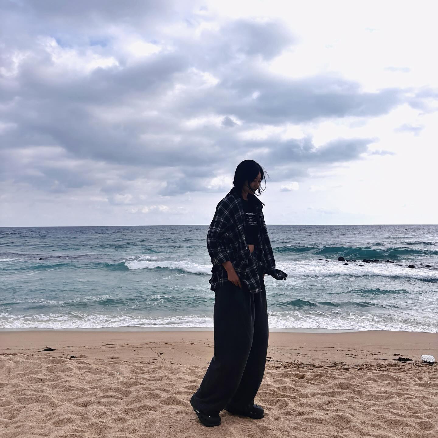 2024.04.23 강문해변 아침날씨는 흐림☁️💨