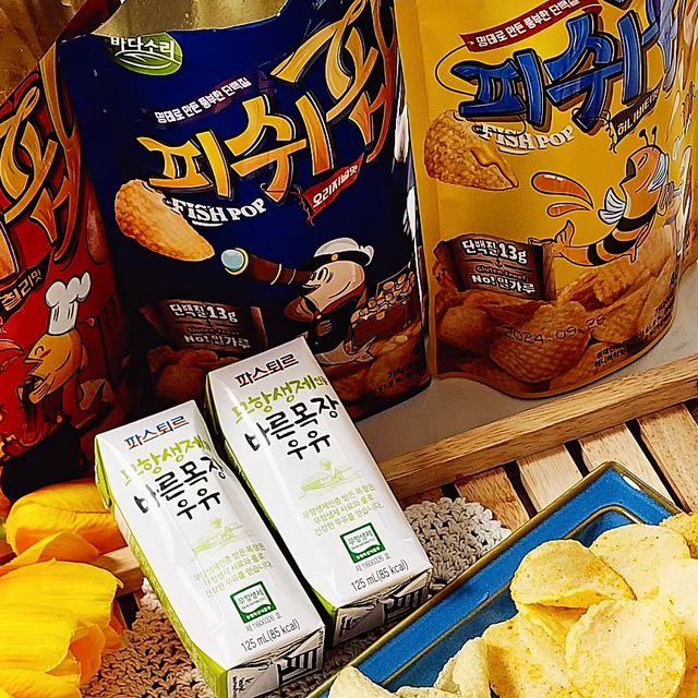 맛집찾아.. 기록을 남겨요.. 내가 먹고 내가 찍는 리얼 사진.. on Instagram: "#협찬 바다소리 고단백 영양 스낵 피쉬팝 맥주안주, 운동간식, 아이간식으로 좋은 고단백 스낵인 피쉬팝이에요~😍