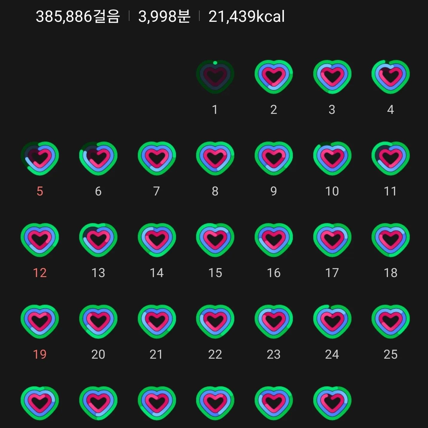 #덴운완
늦었지만 3월 운동 인증🤫🤭
3월 초엔 좀 부실했지만!! 꾸준히 만보 채우려고 노력했고 운동도 매일 하려고 했답니다
뿌듯한 하트링💙