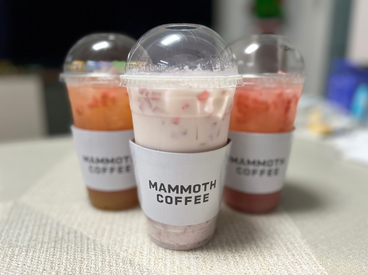 매머드커피 딸기라떼 포함 겨울시즌 음료 솔직 후기
