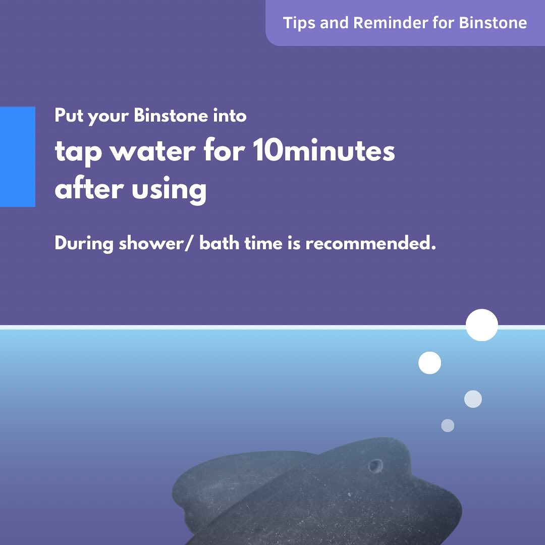往右滑看中文版本▶️

💡Tips & Reminders for Binstone
Put your Binstone into tap water for 10minutes after using.
*During shower/ bath time is recommended.

💡溫馨提示 ． 砭石
使用後，放進清水中浸泡10分鐘。
*建議洗澡時浸水

#binstone #binstone #health