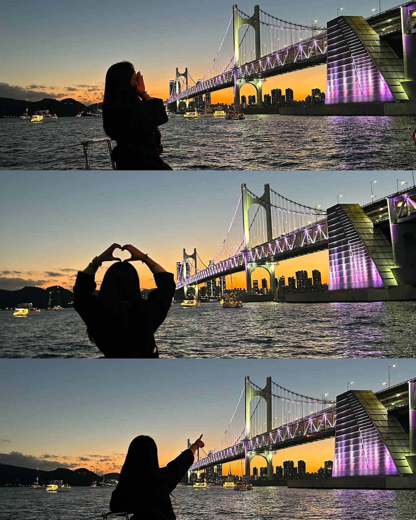 🧡
이젠 너무 추워서 4달간 요트 빠빠 🥺
막판스퍼트로 노을뷰 뿌숴따, 넘 이포링 🌉

#부산요트투어