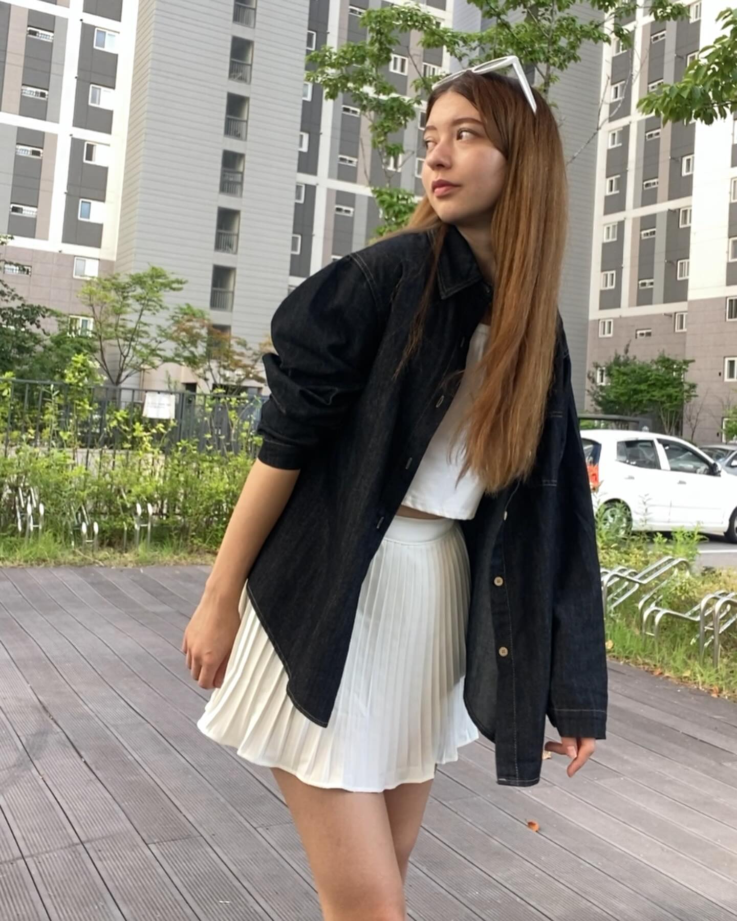 #협찬 1015market_official 🧸🏷️🤍 
.
#1015마켓 #데님셔츠 #ootd #24fw #가을코디