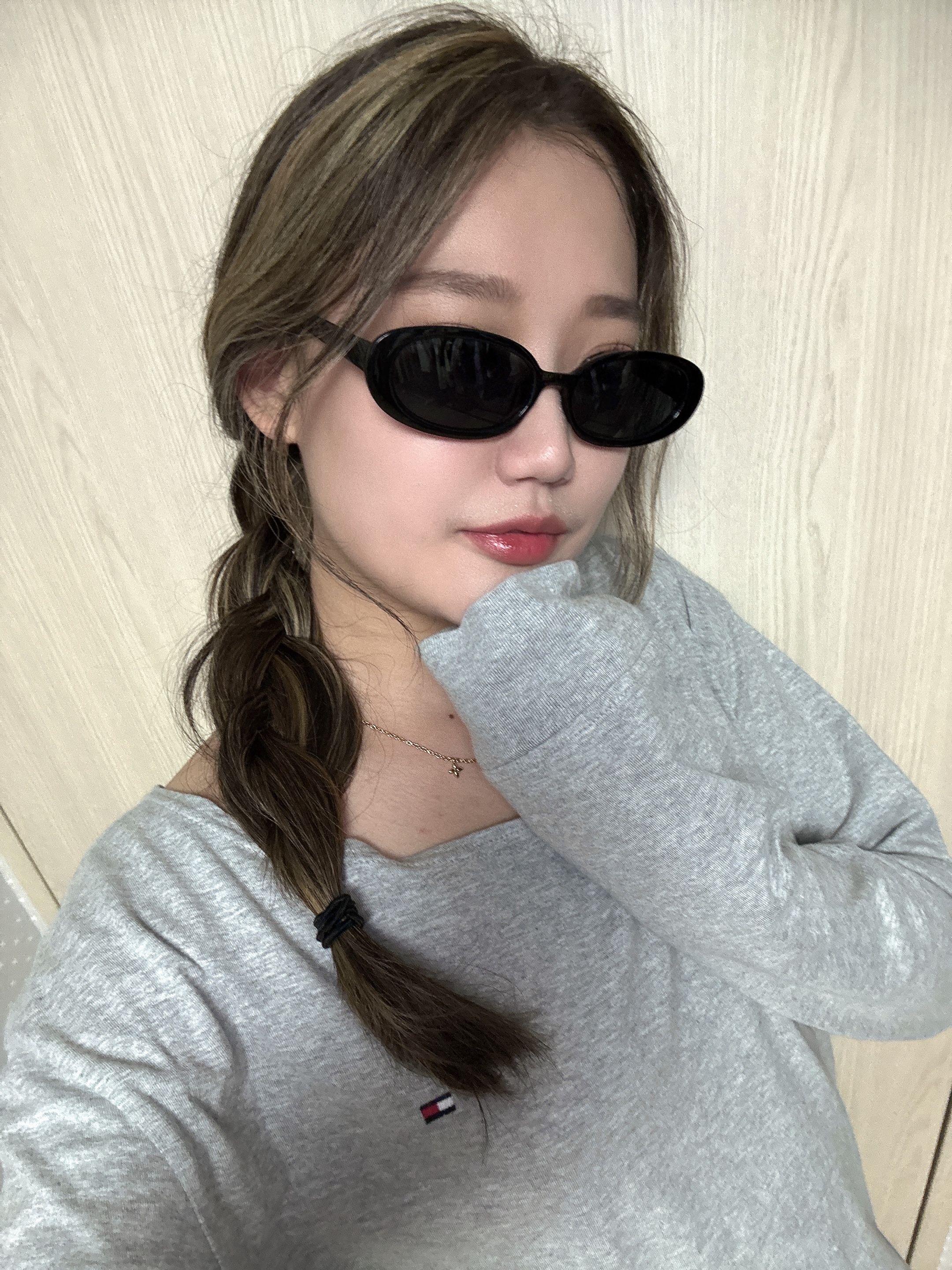 [SeeChic] 레트로 y2k 타원 경량 슬림테 자외선 차단 선글라스 S1