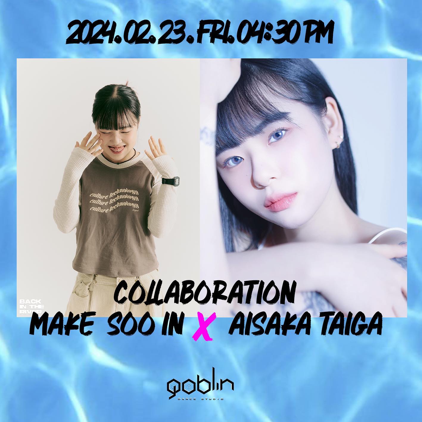 안녕하세요! 이번에 좋은기회로 원주 고블린댄스에서 
Makesooin & Taiga 콜라보를 진행하게 되었습니다!!

안무는 어렵지 않게 재밌게 땀흘릴 수 있게 준비했어요 :)
평소에 저희의 스타일을 좋아하시거나 배워보고싶으신분들 환영합니다!
옆으로 슬라이드하시면 마킹안무영상을 보실 수 있습니다!

신청은 저희 개인 디엠이나 학원 인스타그램,방문 신청 가능합니다 :)
aisaka_taiga_____ makesooin goblin__dance__studio 

정원 15명이니 마감되기 전에 서둘러 신청 하세요 :)