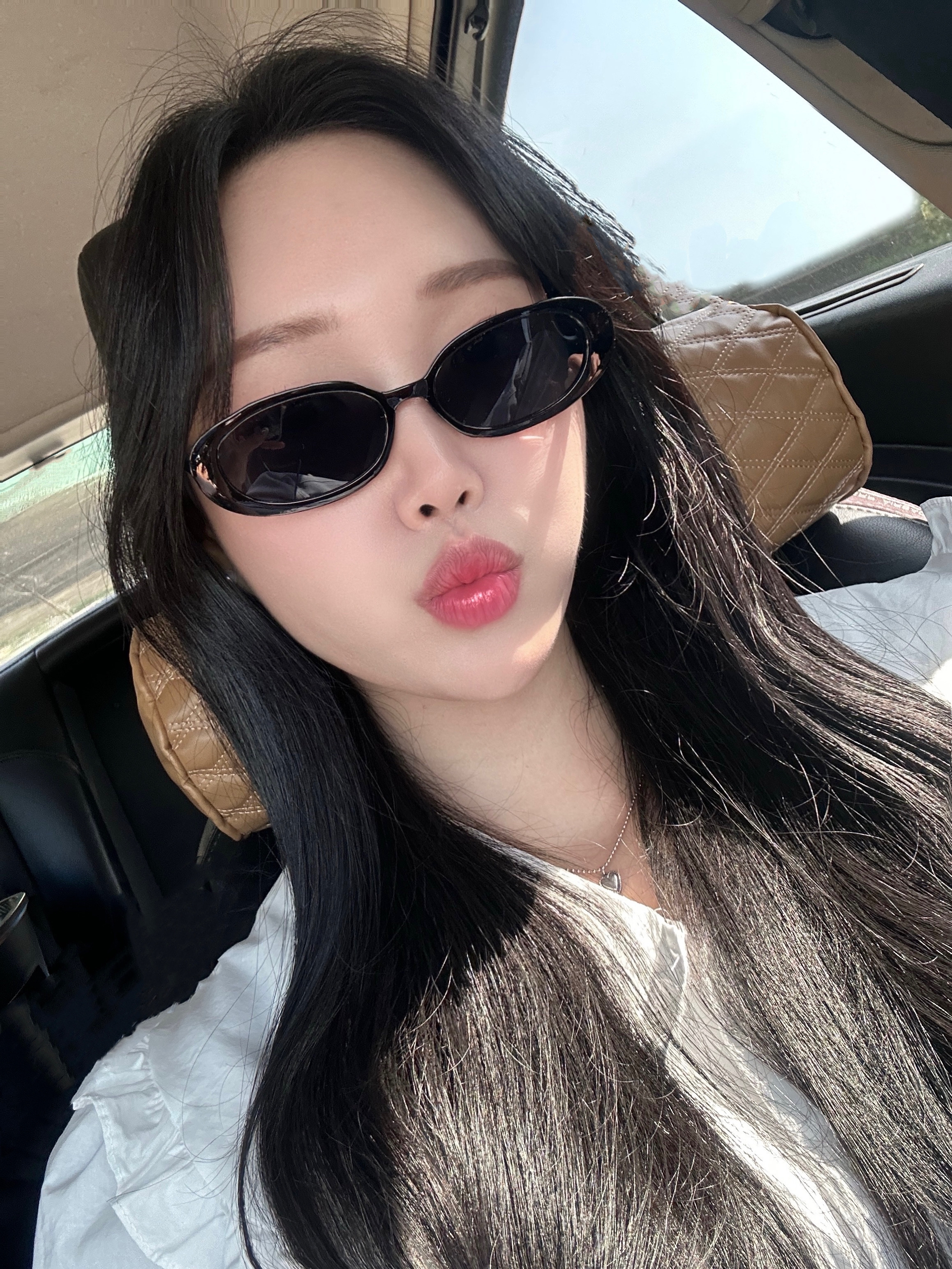 [SeeChic]레트로 타원 슬림 선글라스