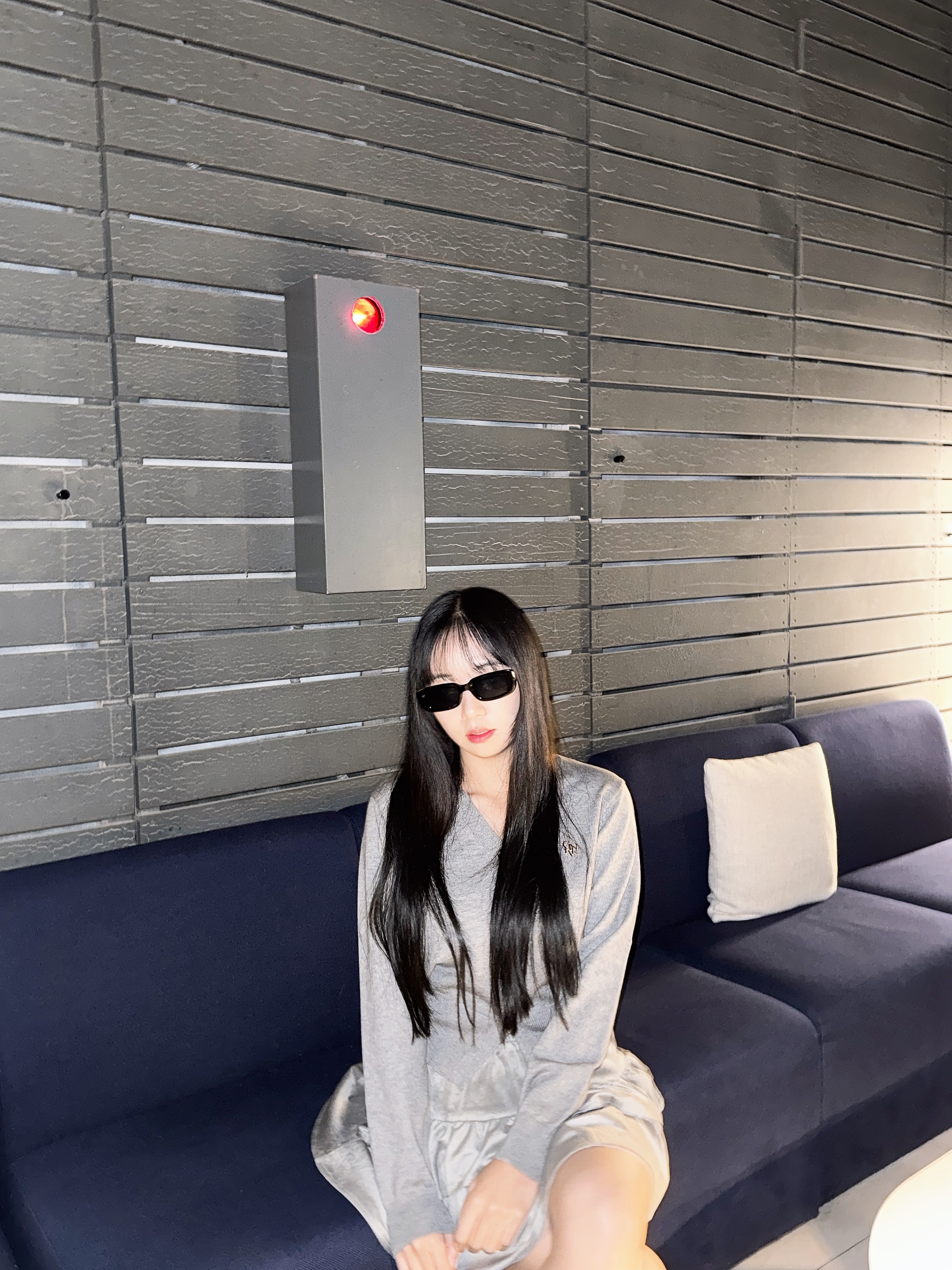 [SeeChic] 볼드 스퀘어 패션 검정 뿔테 자외선 차단 선글라스 S2