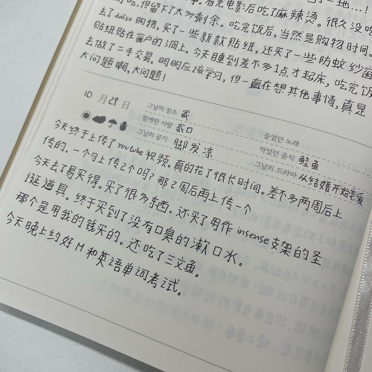 오늘의 일기🍣 글씨가 점점 거칠어지는 중..