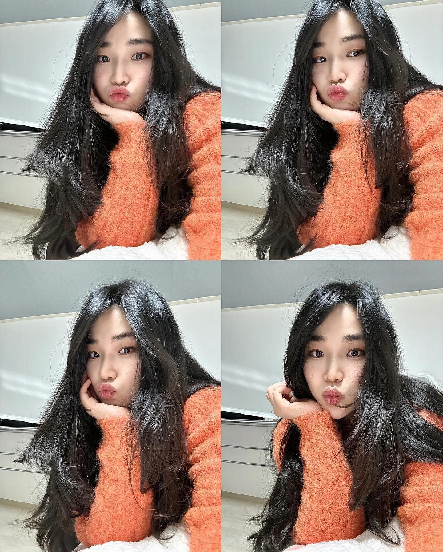 -
요즘 셀카 별로 마음에 안들어서 안찍었는데
유난히 잘나오던날!?🧡 주둥샷
은근 오렌지컬러 잘어울리는듯…근데 사진찍으면
화면상의 내얼굴은 주황이로 나오는거같은데  핑쿠로 가자,,?🩷
.
.
#셀스타그램#오렌지컬러#니트코디#셀카샷#데일리룩코디#여자데일리룩#일상기록#긴머리스타일#긴머리레이어드컷#긴머리c컬펌#얼빡샷