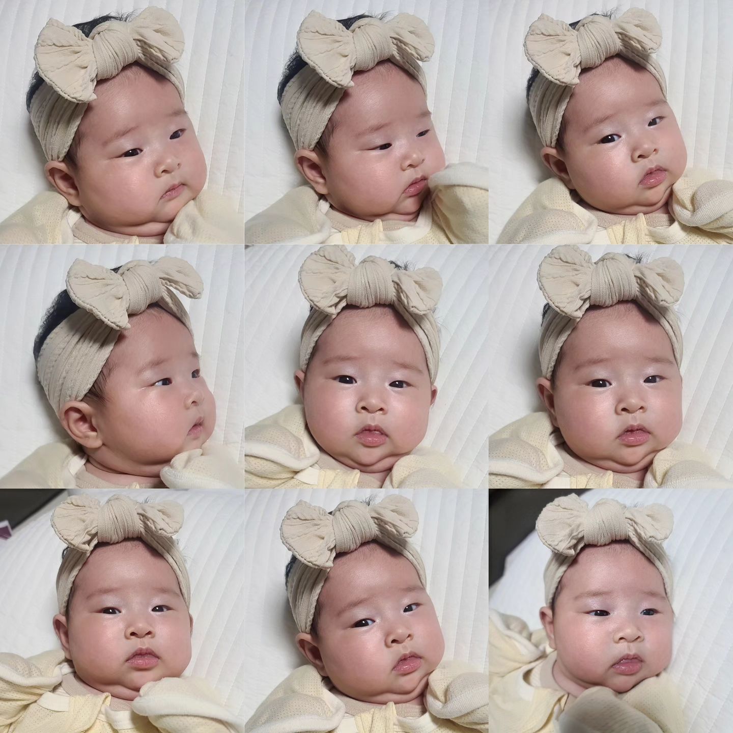 #사진정리 
#41일 귀여운 딸랑구💛
엄마닮아서 베이지색,노란색이 잘받는구나?
눈뜨고있는 시간이 확연히 길어진 시기.
신기한게 많은 첫째 딸 육아.😊

#육아스타그램 #육아맘 #육아스타그램 #아기스타그램 #딸스타그램 #딸 #내사랑