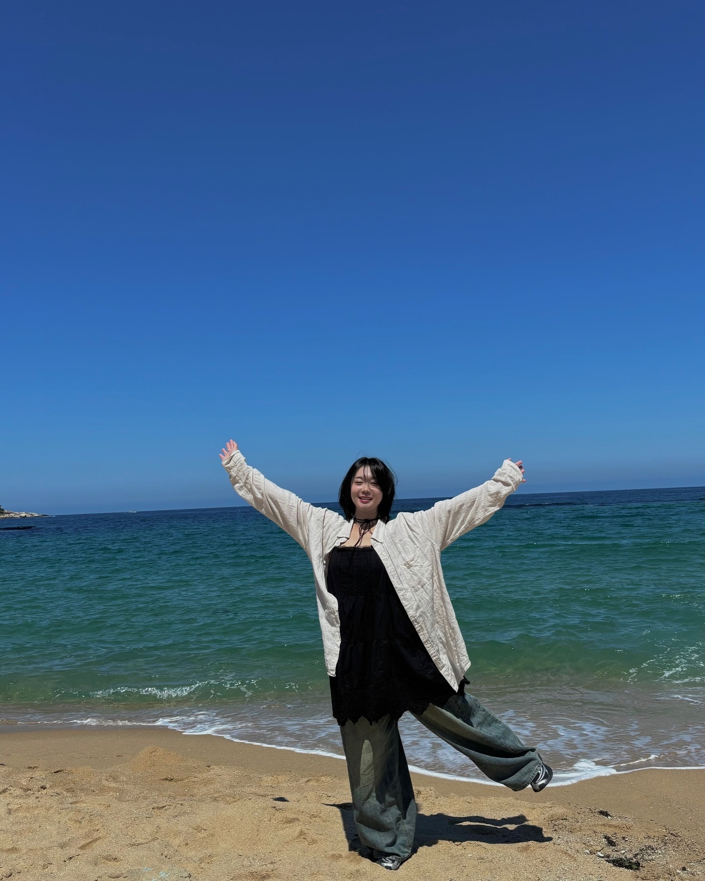 속초를 다녀왓어요🌊🦀🩵 
#속초여행#속초해변#ootd#단발#fyp