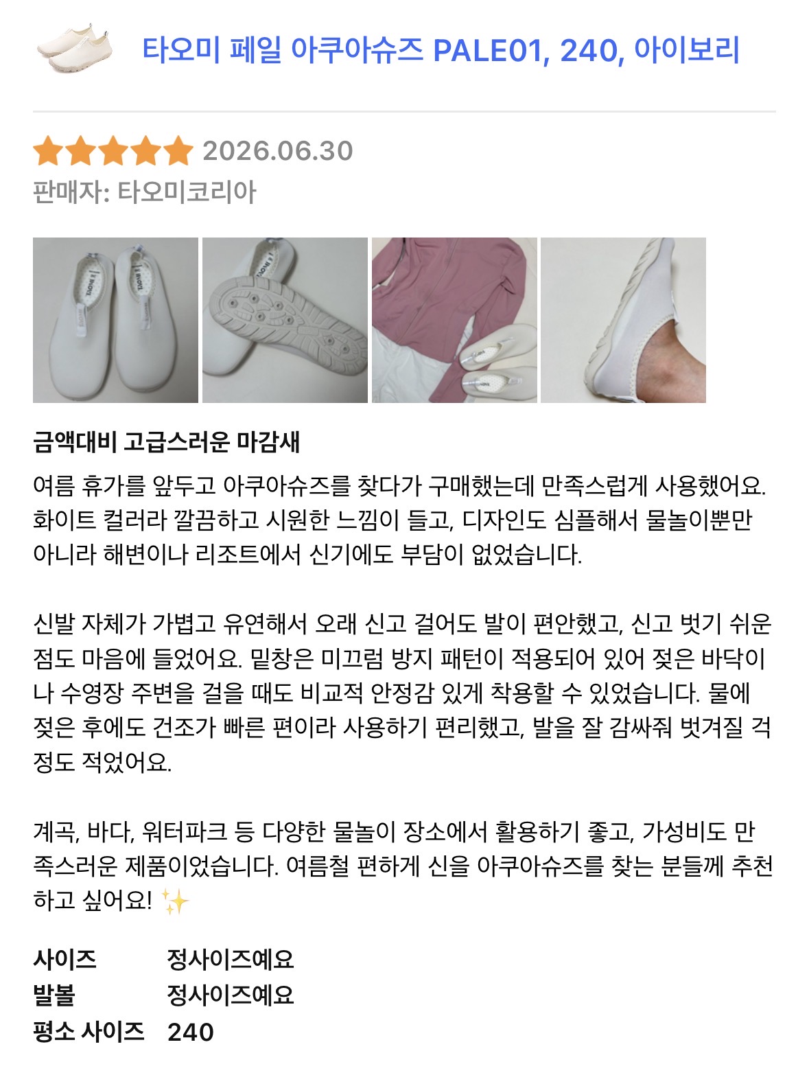 [TAOMI] 페일 아쿠아슈즈