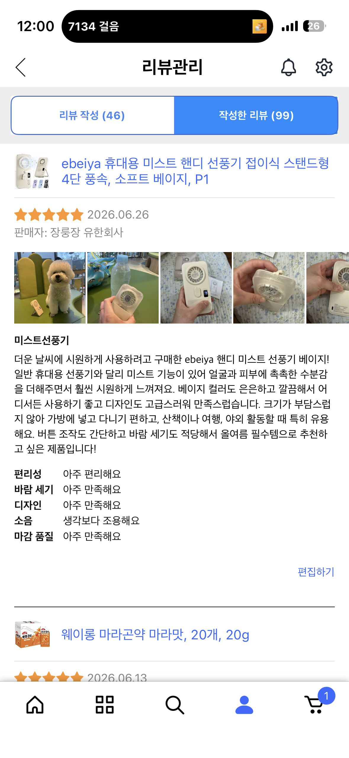 [ebeiya]핸디 미스트 선풍기 베이지
