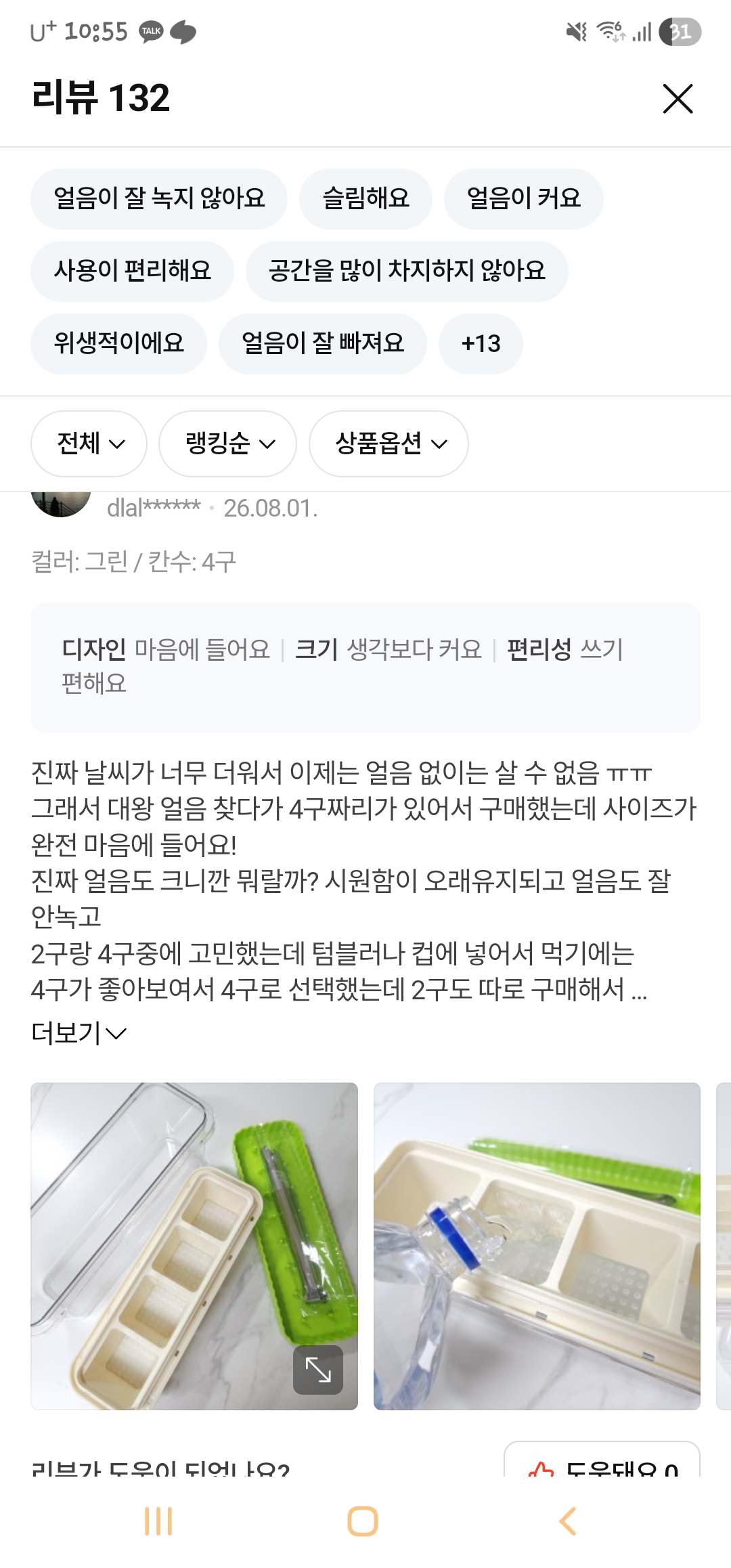 푸쉬 빅 얼음 트레이 리뷰어 모