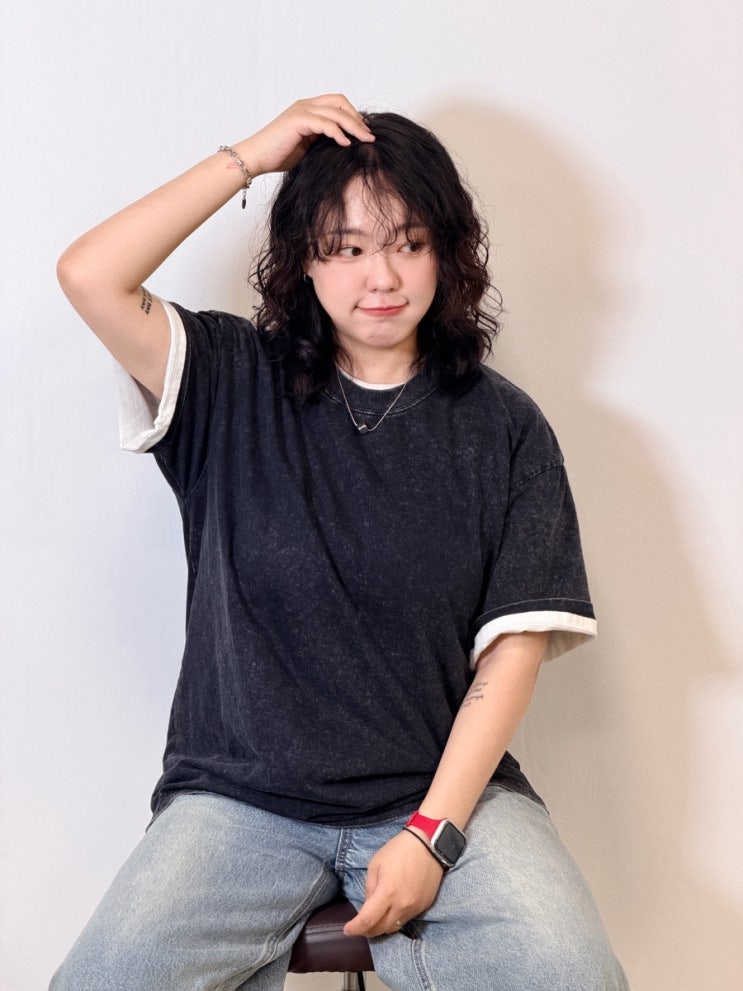 스탠다드에러 87-STAN260 베이직 피그먼트 오버핏 반팔 티셔츠