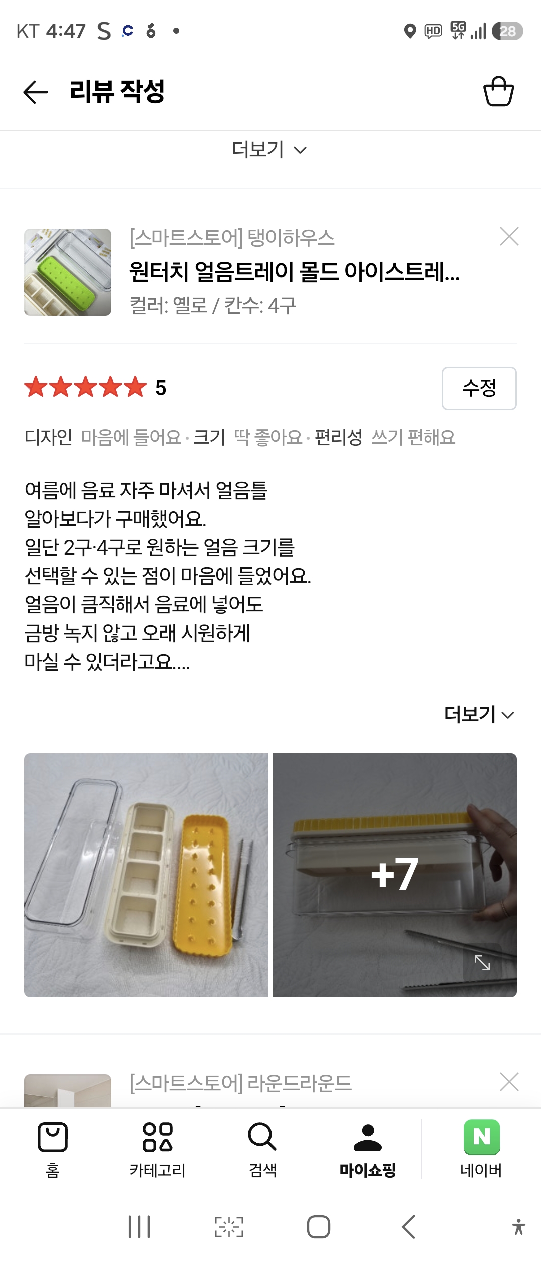 푸쉬 빅 얼음 트레이 리뷰어 모