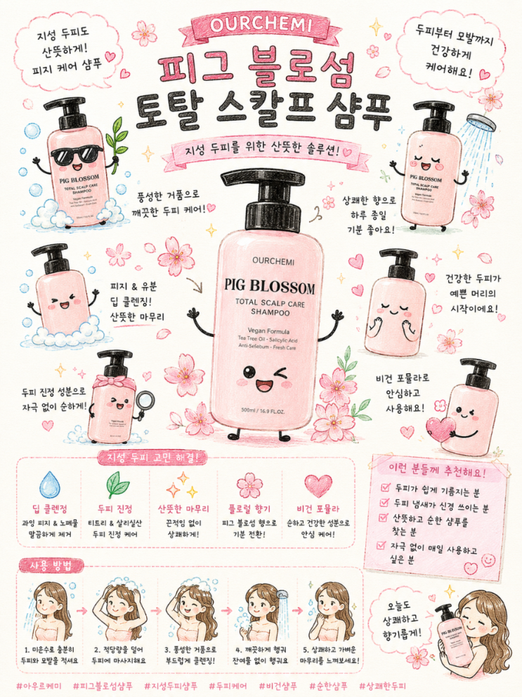 [여자지성샴푸] 피그 블로섬 토탈 스칼프 샴푸 500ml